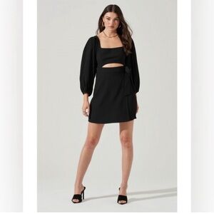 ASTR the Label Black Wrap Cutout Dress